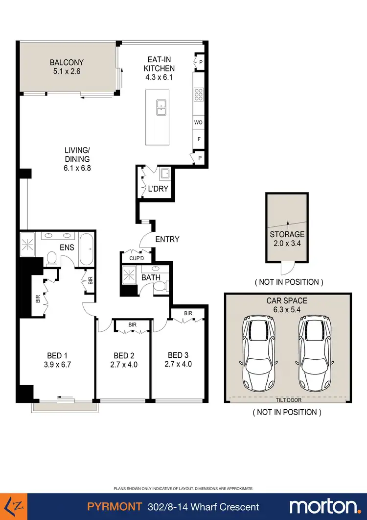 Floorplan of Homely apartment listing, 302/8-14 Wharf Crescent, Pyrmont NSW 2009