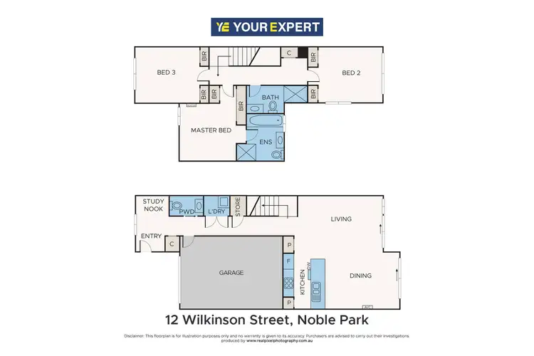 Floorplan of Homely townhouse listing, 12 Wilkinson Street, Noble Park VIC 3174