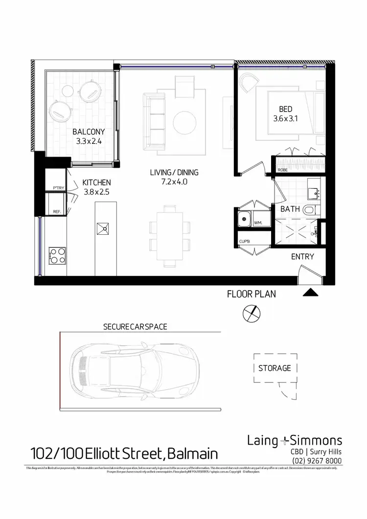 Floorplan of Homely apartment listing, 102/100 Elliott Street, Balmain NSW 2041
