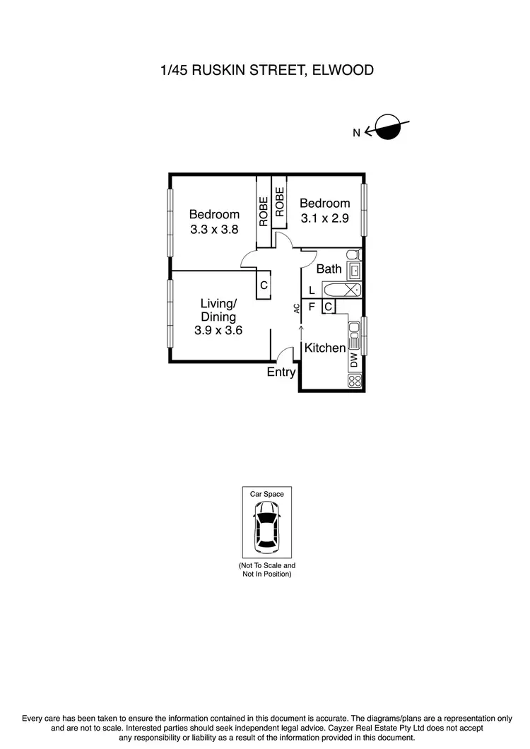 Floorplan of Homely apartment listing, 1/45 Ruskin Street, Elwood VIC 3184