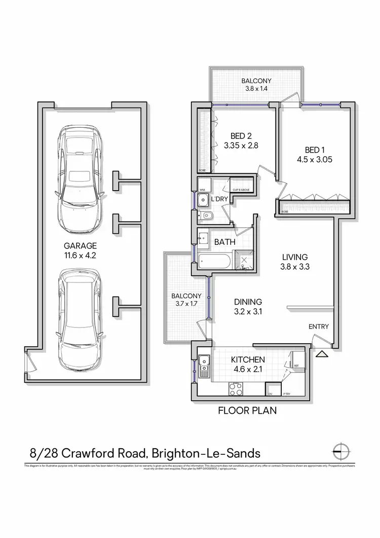 Floorplan of Homely apartment listing, 8/28 Crawford Road, Brighton-Le-Sands NSW 2216
