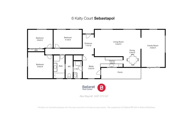 Floorplan of Homely house listing, 6 Kalty Court, Sebastopol VIC 3356
