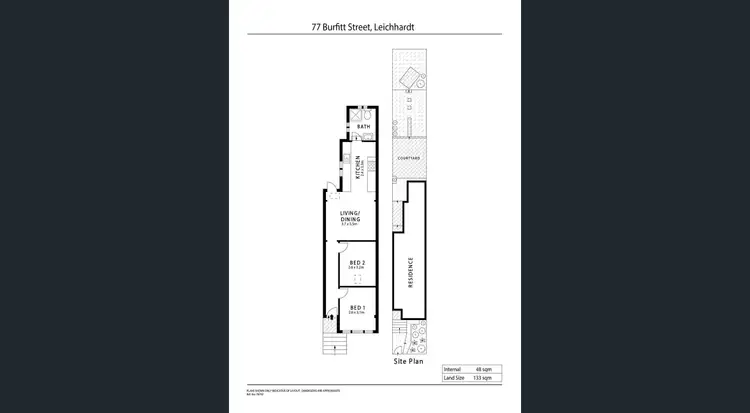Floorplan of Homely semi-detached listing, 77 Burfitt Street, Leichhardt NSW 2040