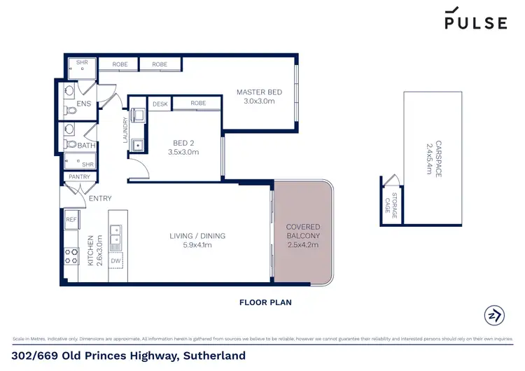 Floorplan of Homely unit listing, 302/669 Old Princes Highway, Sutherland NSW 2232