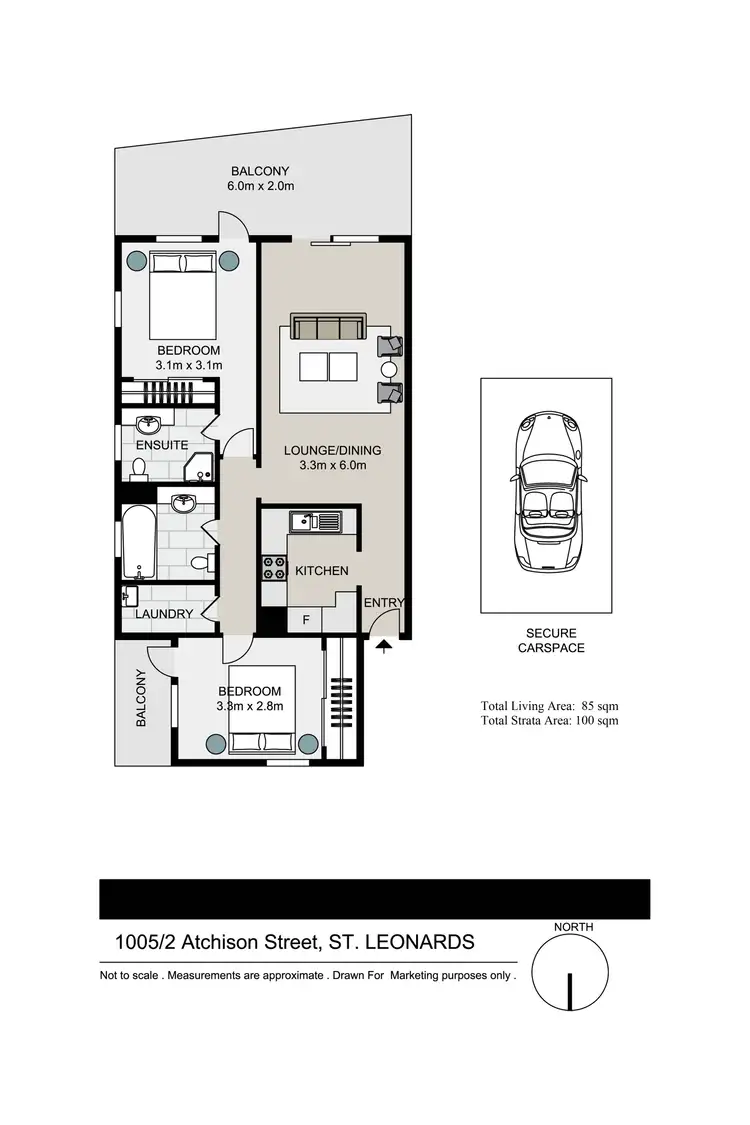 Floorplan of Homely apartment listing, 1005/2 Atchison Street, St Leonards NSW 2065