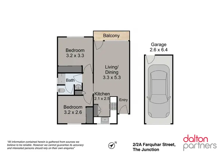 Floorplan of Homely unit listing, 2/2A Farquhar Street, The Junction NSW 2291