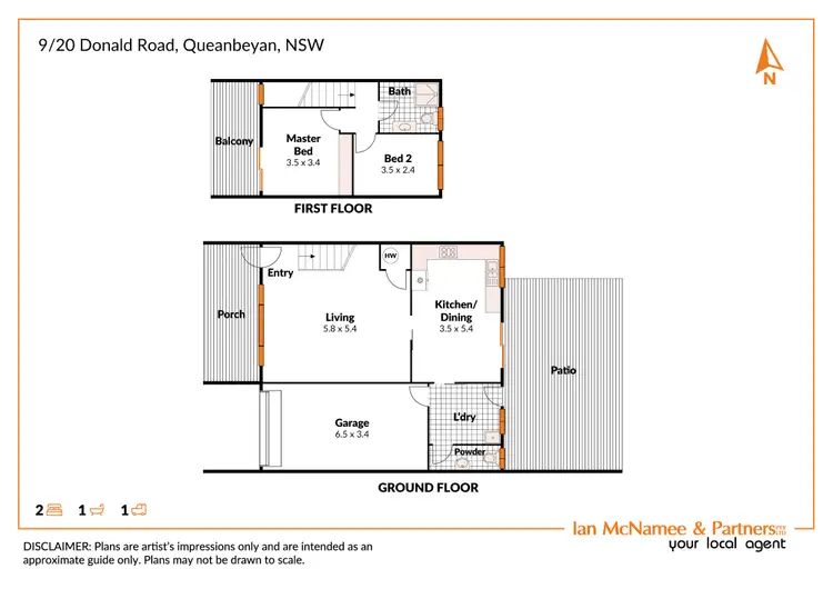 Floorplan of Homely townhouse listing, 9/20-24 Donald Road, Queanbeyan NSW 2620