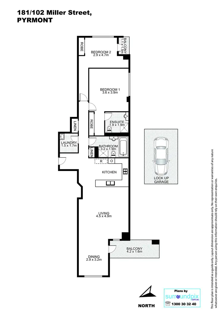 Floorplan of Homely apartment listing, 181/102 Miller Street, Pyrmont NSW 2009