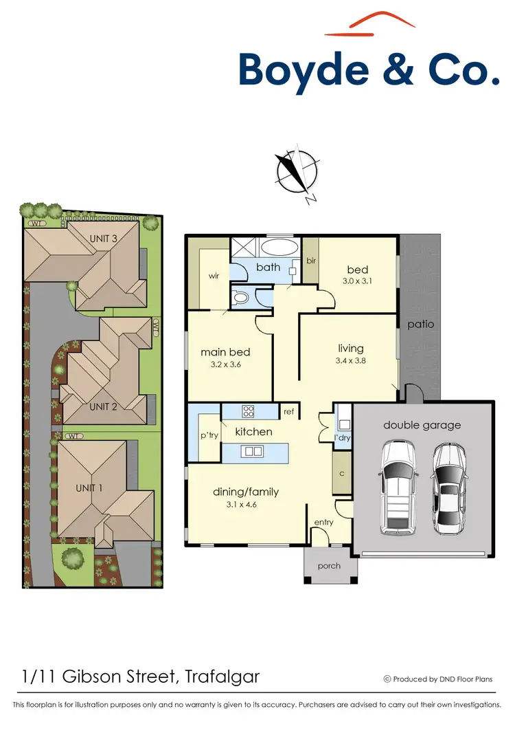 Floorplan of Homely townhouse listing, 1/11 Gibson Street, Trafalgar VIC 3824