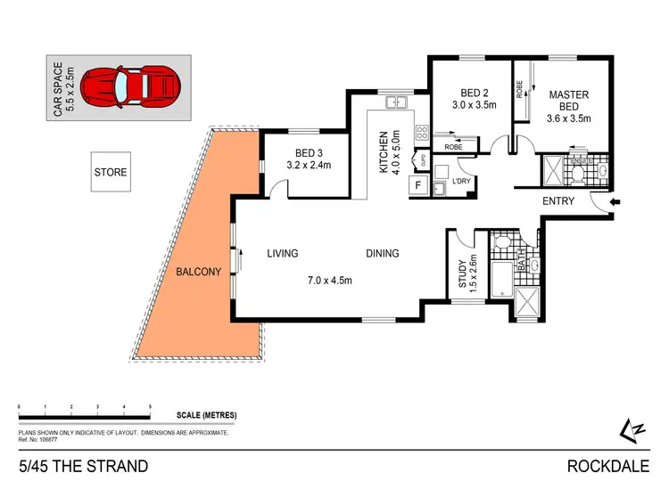 Floorplan of Homely apartment listing, 5/45 The Strand, Rockdale NSW 2216