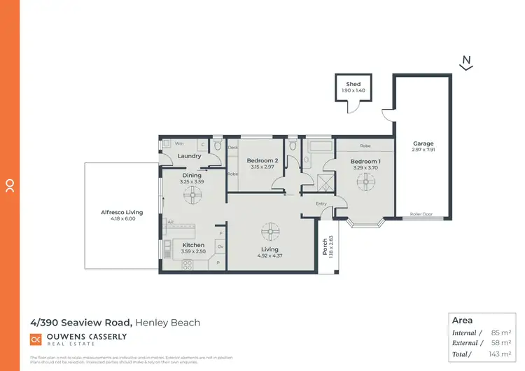 Floorplan of Homely unit listing, 4/390 Seaview Road, Henley Beach SA 5022