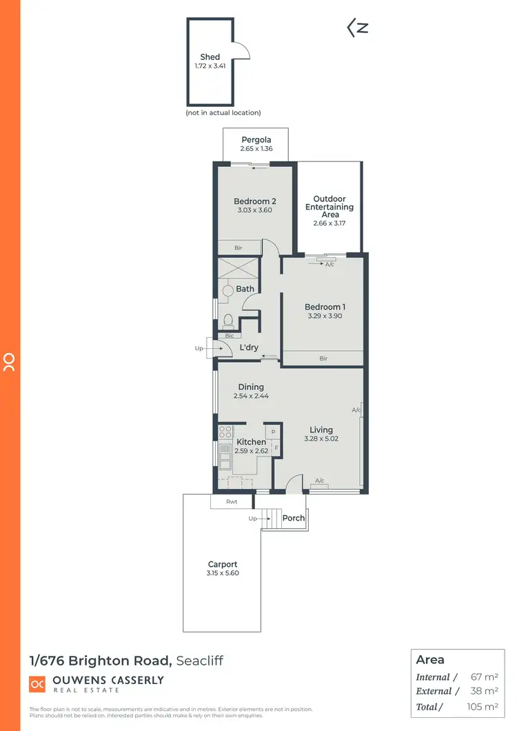 Floorplan of Homely unit listing, 1/676 Brighton Road, Seacliff Park SA 5049