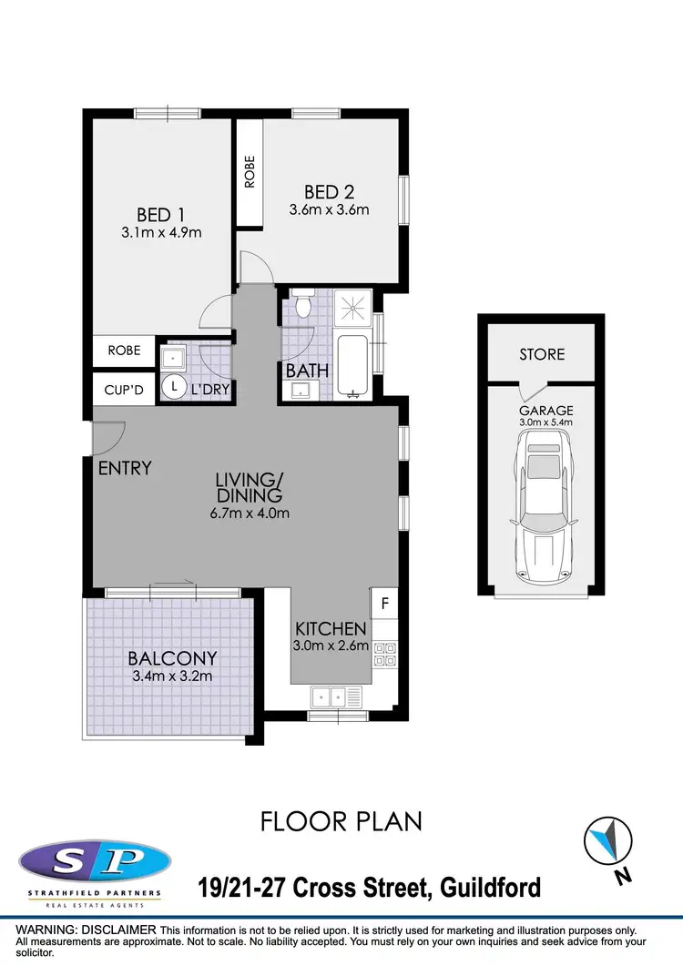 Floorplan of Homely apartment listing, 19/21-27 Cross Street, Guildford NSW 2161