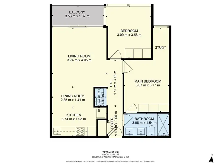 Floorplan of Homely apartment listing, 1803/22-24 Jane Bell Lane, Melbourne VIC 3000