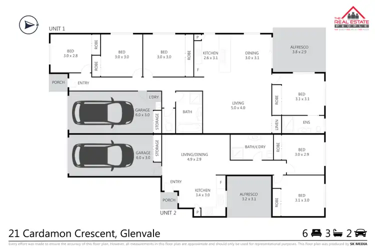 Floorplan of Homely semi-detached listing, 21 Cardamon Crescent, Glenvale QLD 4350