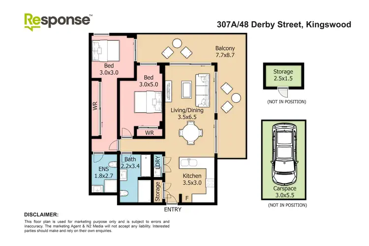 Floorplan of Homely unit listing, A307/48-56 Derby Street, Kingswood NSW 2747