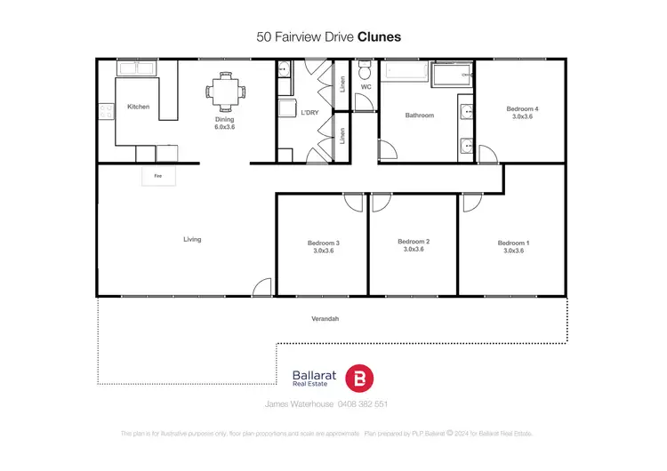 Floorplan of Homely house listing, 50 Fairview Drive, Clunes VIC 3370