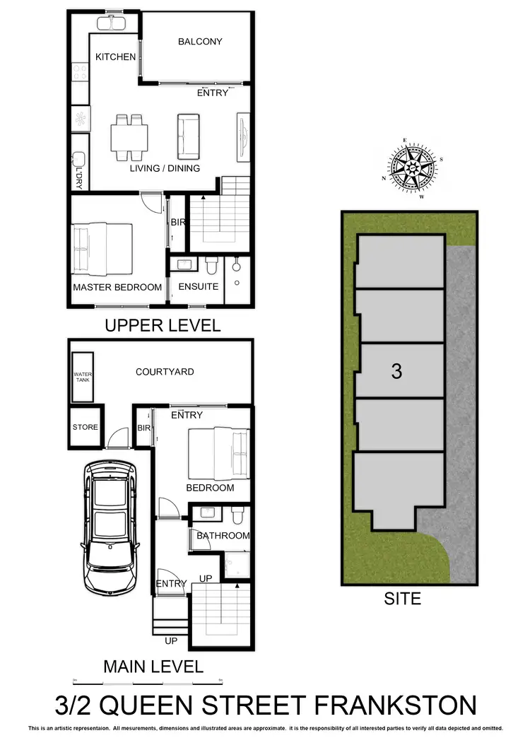Floorplan of Homely townhouse listing, 3/2 Queen Street, Frankston VIC 3199