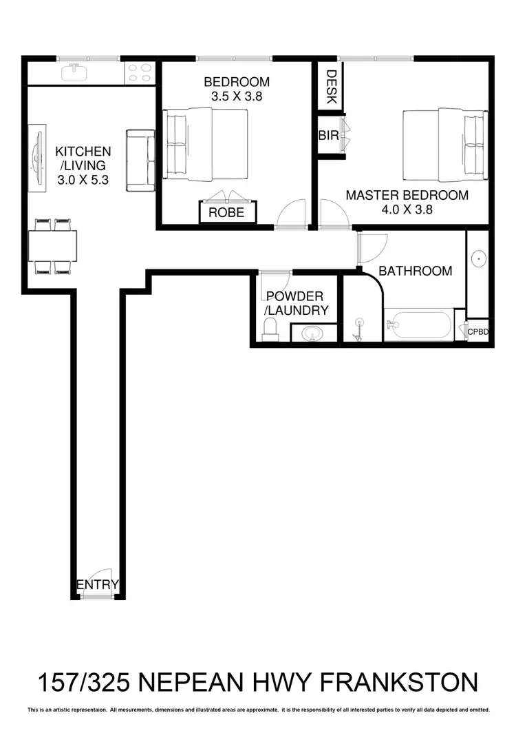 Floorplan of Homely apartment listing, 157/325 Nepean Highway, Frankston VIC 3199