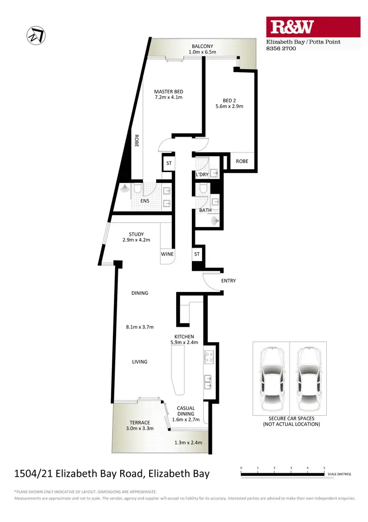 Floorplan of Homely apartment listing, 1504/21 Elizabeth Bay Road, Elizabeth Bay NSW 2011
