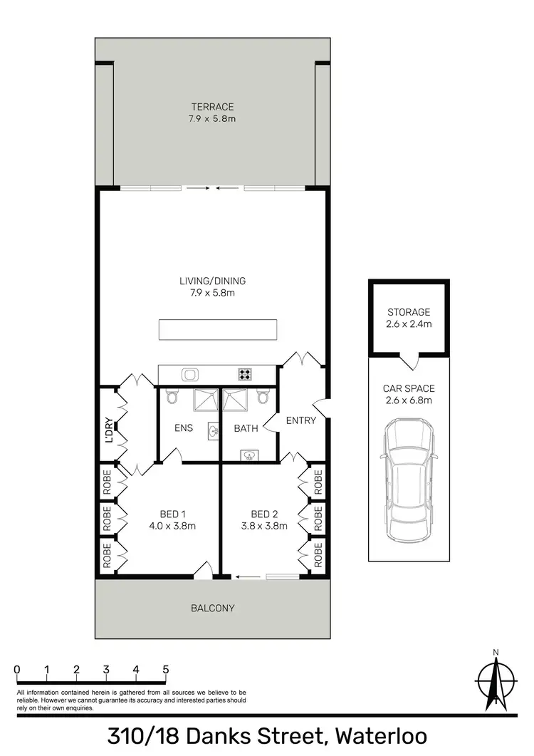 Floorplan of Homely apartment listing, 310/18 Danks Street, Waterloo NSW 2017