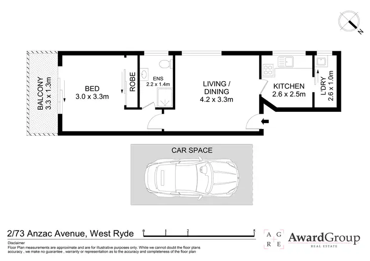 Floorplan of Homely unit listing, 2/73 Anzac Avenue, West Ryde NSW 2114