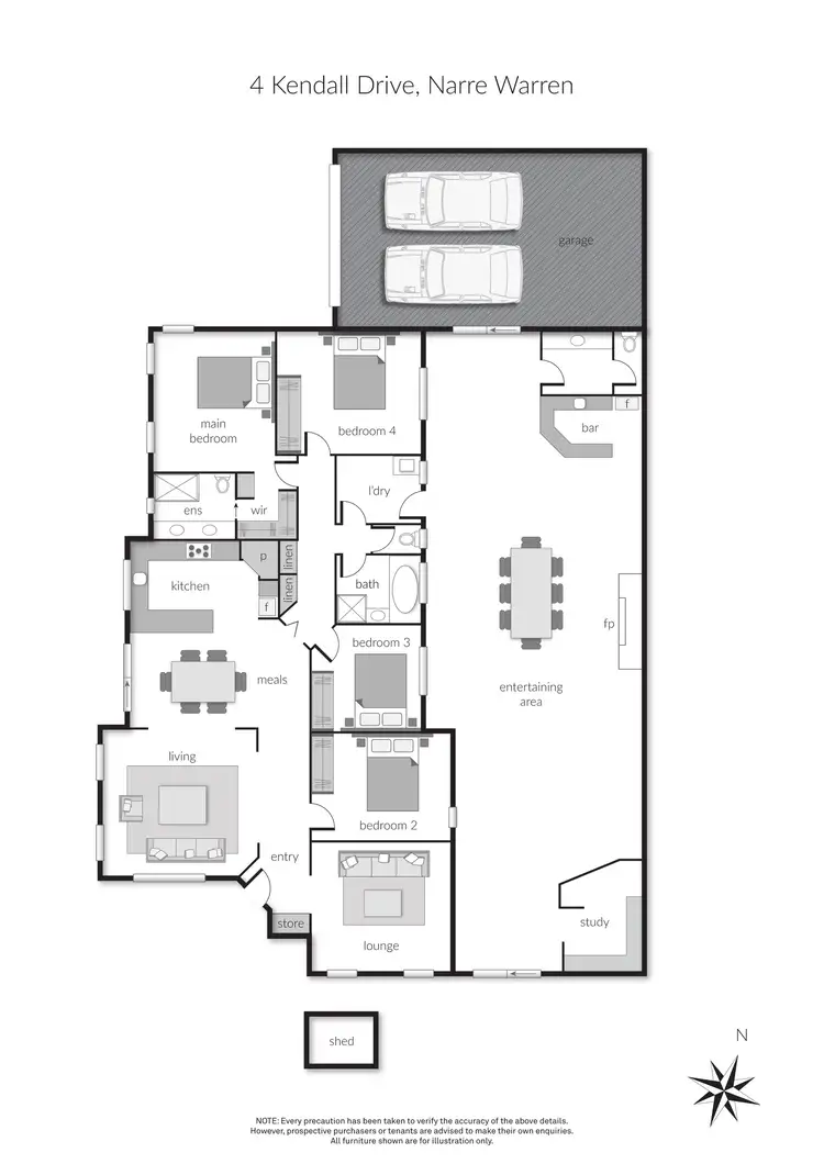 Floorplan of Homely house listing, 4 Kendall Drive, Narre Warren VIC 3805
