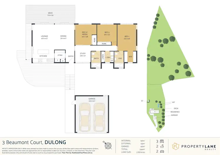 Floorplan of Homely rural property listing, 3 Beaumont Court, Dulong QLD 4560