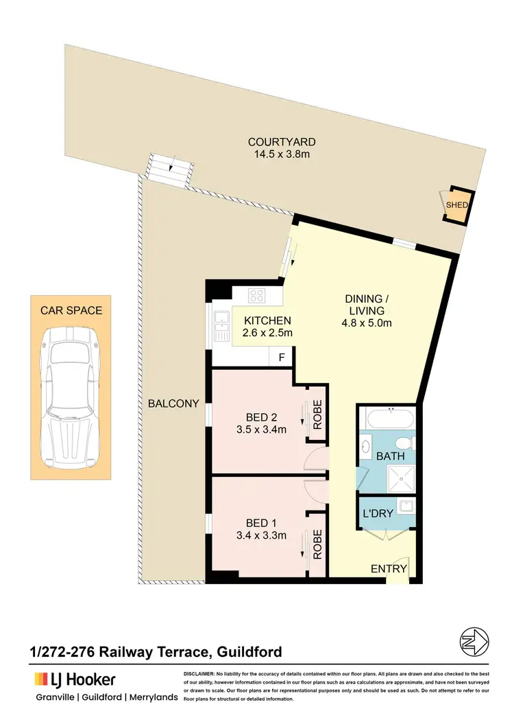 Floorplan of Homely unit listing, 1/272-276 Railway Terrace, Guildford NSW 2161