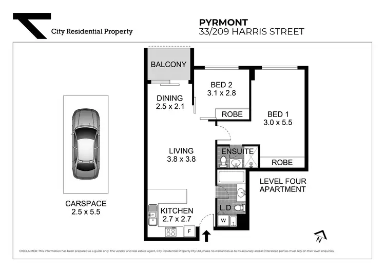 Floorplan of Homely apartment listing, 33/209 Harris Street, Pyrmont NSW 2009