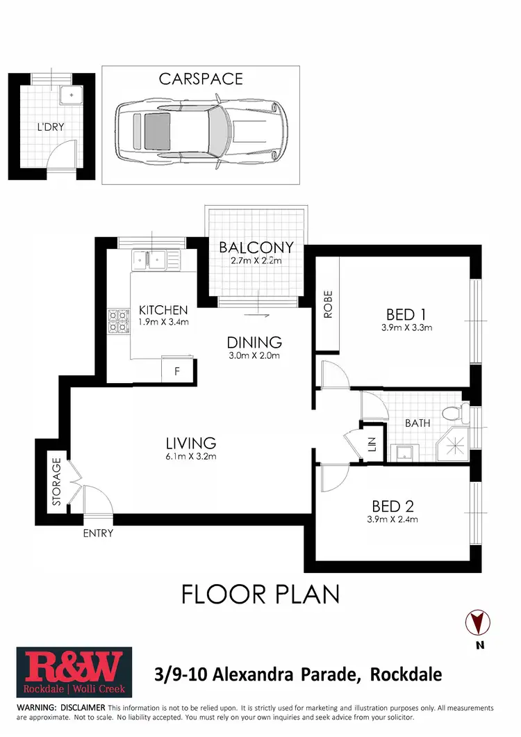 Floorplan of Homely unit listing, 3/9-10 Alexandra Parade, Rockdale NSW 2216