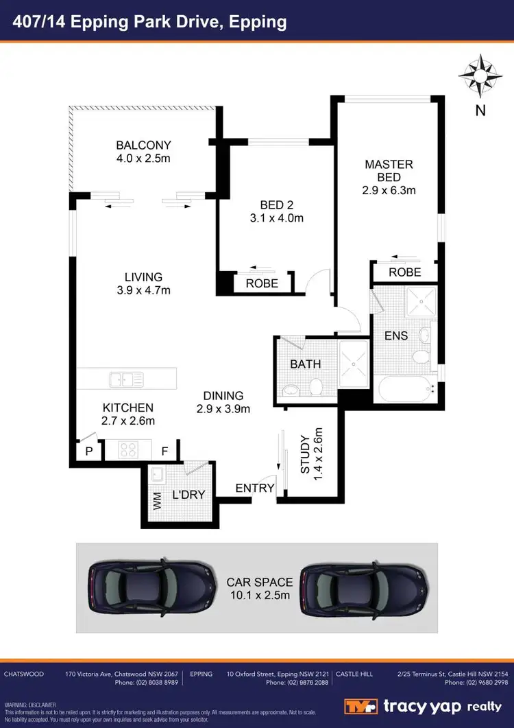 Floorplan of Homely apartment listing, 407/14 Epping Park Drive, Epping NSW 2121