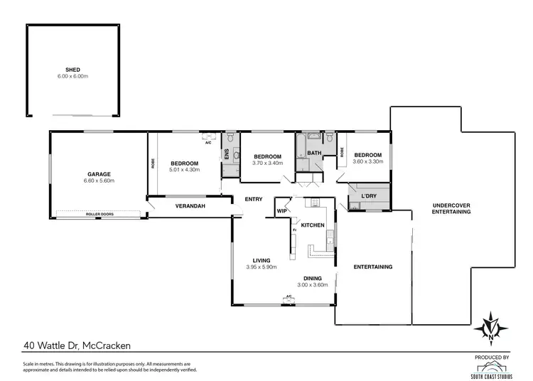 Floorplan of Homely house listing, 40 Wattle Drive, Mccracken SA 5211