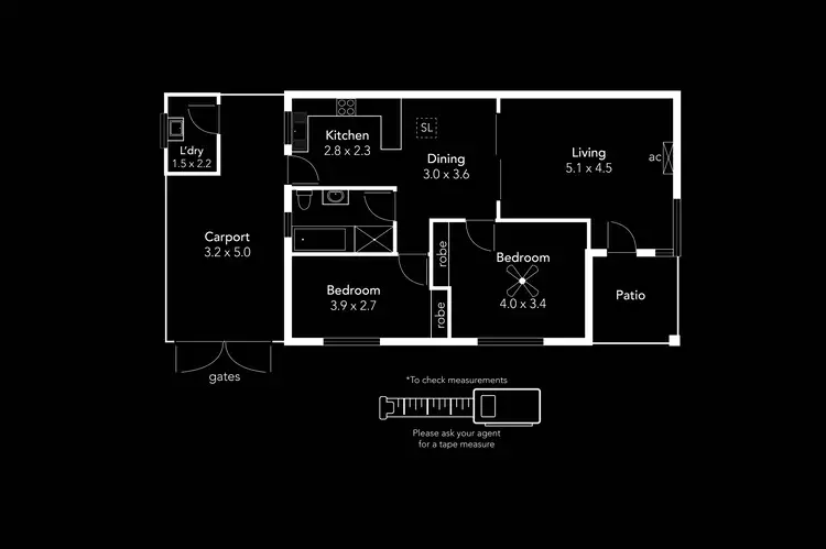 Floorplan of Homely unit listing, 1/56 Sansom Road, Semaphore Park SA 5019