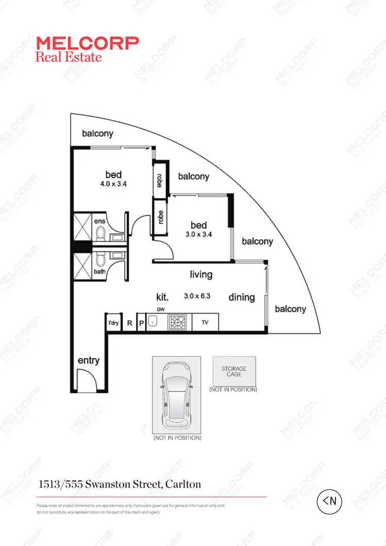 Floorplan of Homely apartment listing, 1513/555 Swanston Street, Carlton VIC 3053