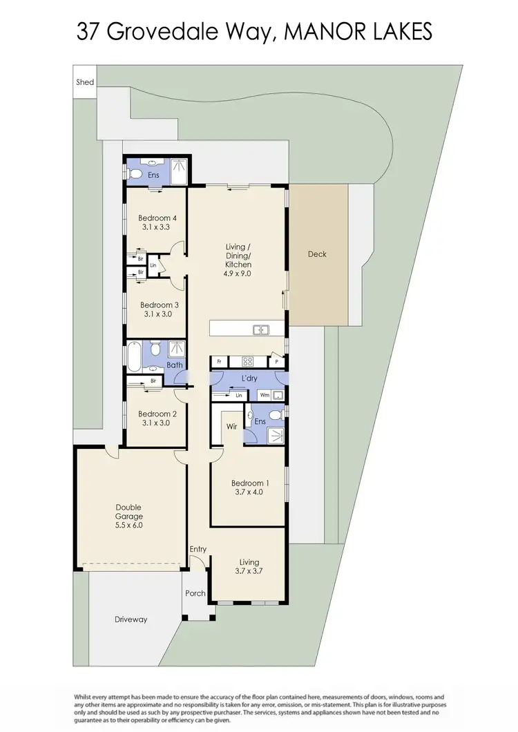 Floorplan of Homely house listing, 37 Grovedale Way, Manor Lakes VIC 3024