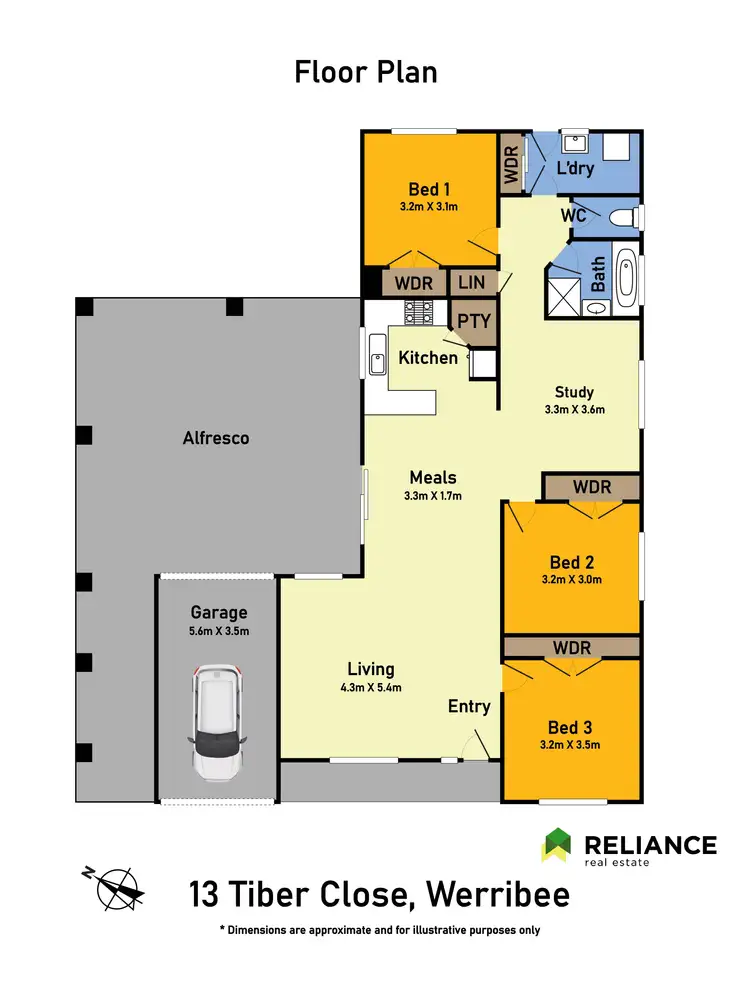 Floorplan of Homely house listing, 13 Tiber Close, Werribee VIC 3030