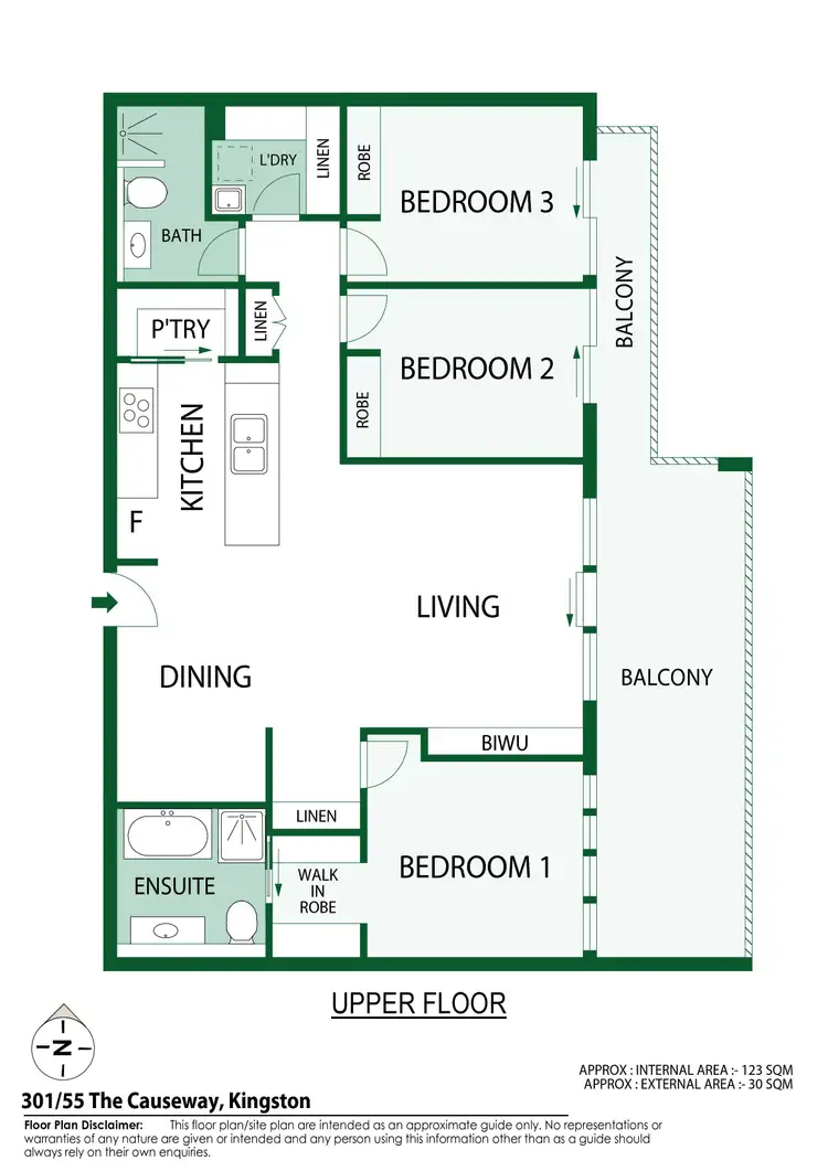 Floorplan of Homely unit listing, 301/55 The Causeway, Kingston ACT 2604