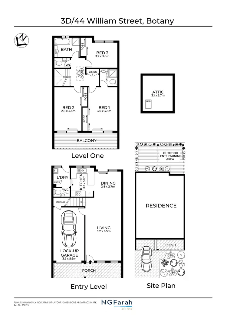 Floorplan of Homely townhouse listing, 3D/44 William Street, Botany NSW 2019