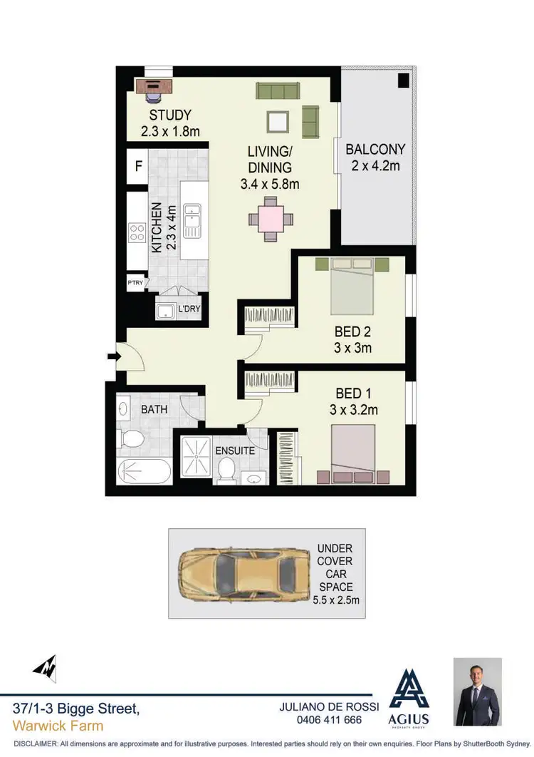 Floorplan of Homely apartment listing, 37/1/3 Bigge Street, Warwick Farm NSW 2170