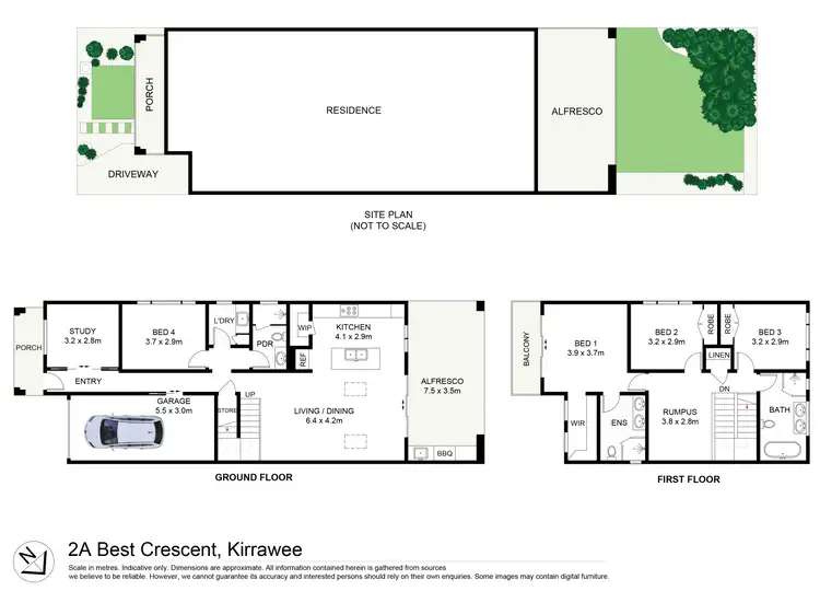 Floorplan of Homely semi-detached listing, 2A Best Crescent, Kirrawee NSW 2232