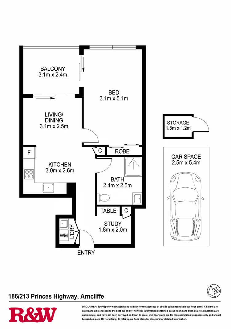 Floorplan of Homely apartment listing, 186/213 Princes Highway, Arncliffe NSW 2205