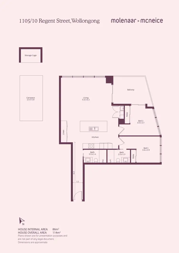 Floorplan of Homely apartment listing, 1105/10 Regent Street, Wollongong NSW 2500