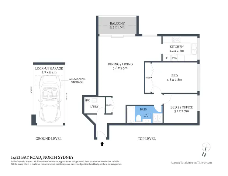 Floorplan of Homely apartment listing, 14/12-14 Bay Road, North Sydney NSW 2060