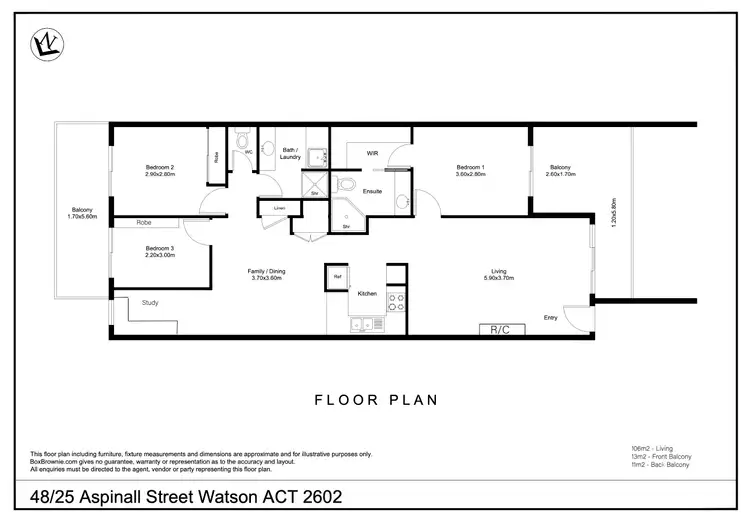 Floorplan of Homely townhouse listing, 48/25 Aspinall Street, Watson ACT 2602