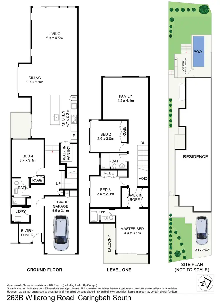 Floorplan of Homely semi-detached listing, 263B Willarong Road, Caringbah South NSW 2229