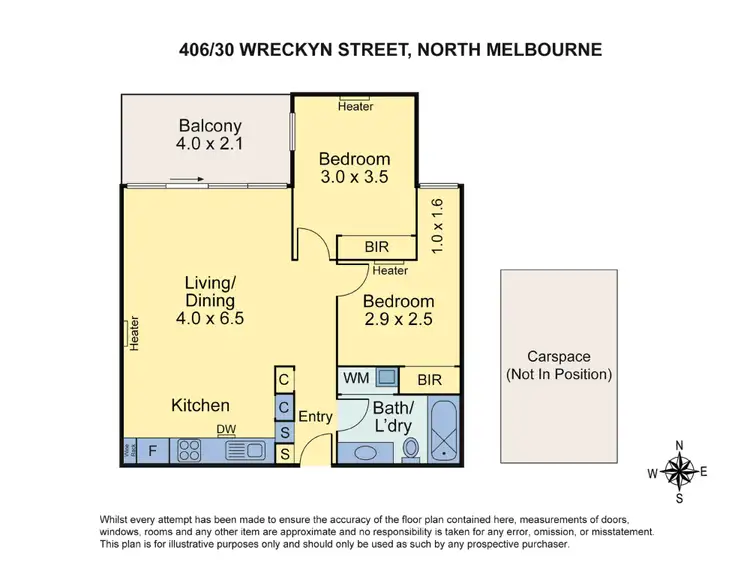 Floorplan of Homely apartment listing, 406/30 Wreckyn Street, North Melbourne VIC 3051