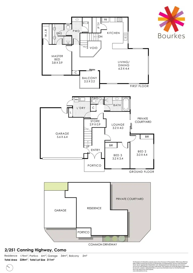 Floorplan of Homely townhouse listing, 2/251 Canning Highway, Como WA 6152