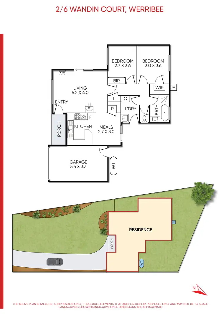Floorplan of Homely unit listing, 2/6 Wandin Court, Werribee VIC 3030