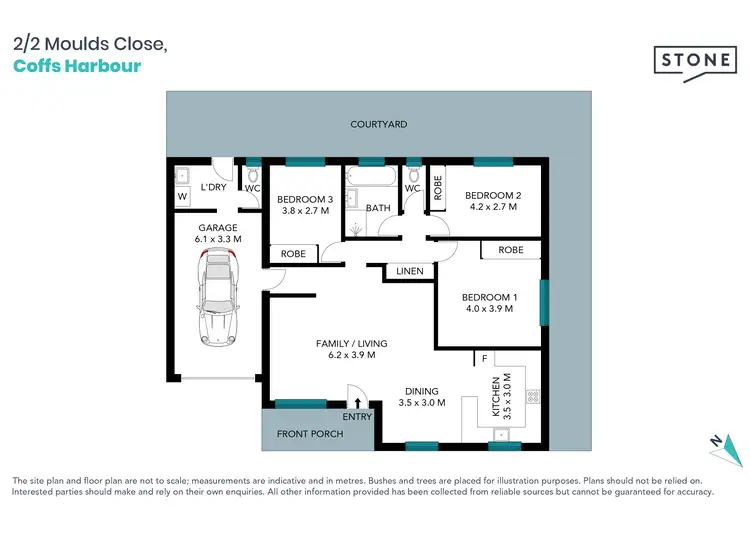 Floorplan of Homely villa listing, 2/2 Moulds Close, Coffs Harbour NSW 2450